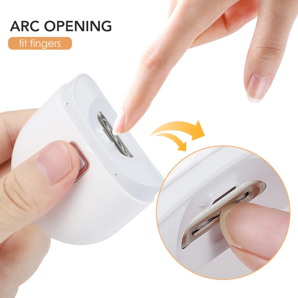 USB Electric Nail Clipper Cutter With LED Light 2-speed Automatic Nail Grinder Trimmer For Baby Adult Mini Manicure Tools 250530