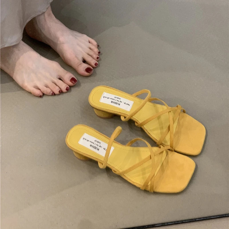 Summer Narrow Band Women Slippers Concise Open Toe Slides Ladies Party Dress Sandals Zapatos De Mujer 250528