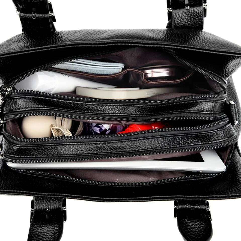 Designer Luxury 3 Layers Large Capacity Tote Bag Top Quality Soft Pu Leather Handbags Women Designer Crossbody Hand Bags 2025