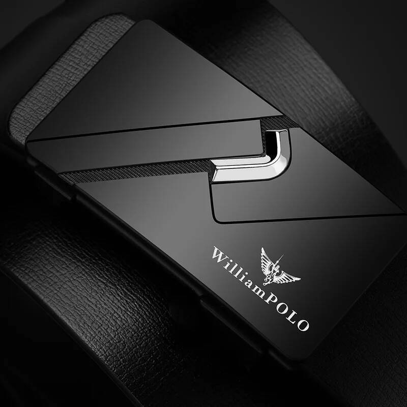 Men's casual minimalist toothless belt, automatic buckle, fashionable belt