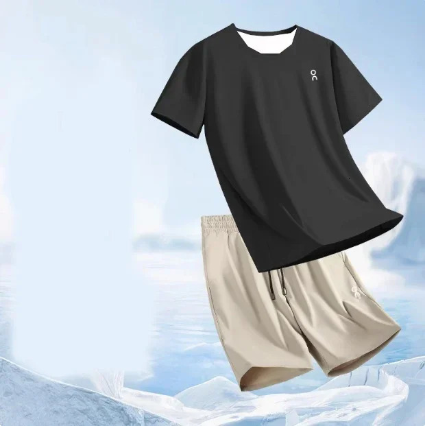 ON Sports Suit Mens Summer Quick-Dry Running T-Shirt Short Sleeve Shorts Half Sleeve Fitness Clothing 250530