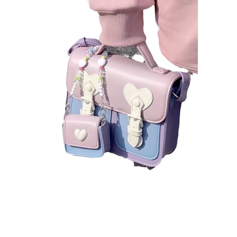 designer Niche Designer Bag for Women 2025 New Color-Block Cream Cute Cambridge Bag Handheld Small Square Bag Single Shoulder Crossbody Bag