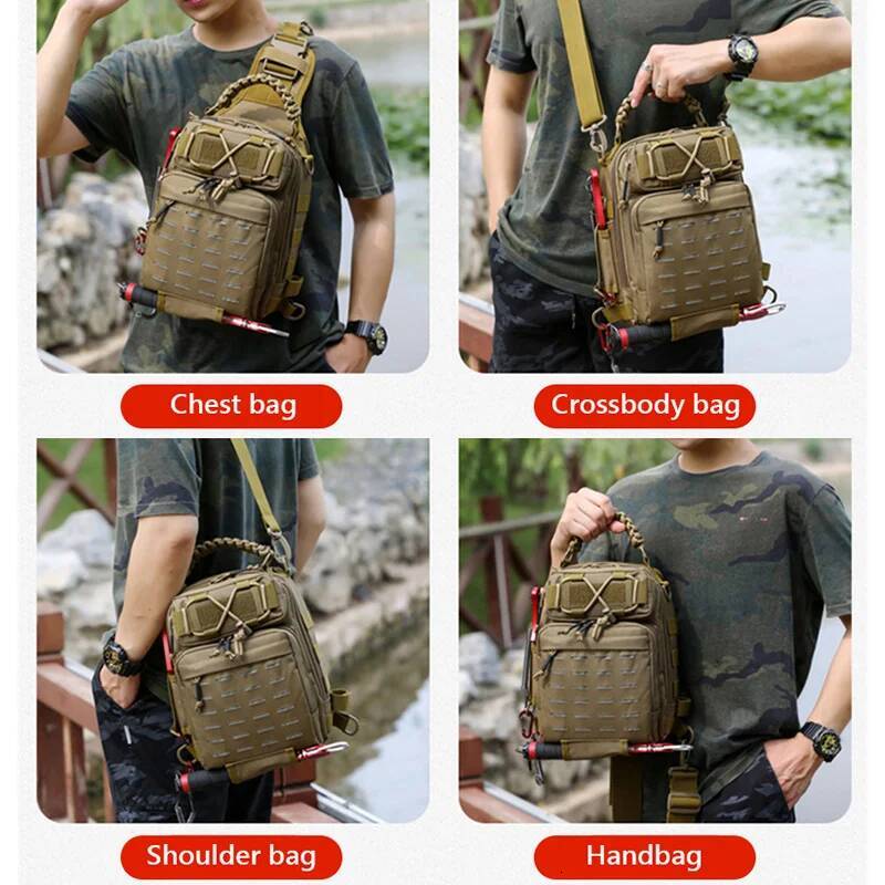 Tactical Camping Bag Backppack Chest Sling Outdoor FIshing Lure Rod Men Sports Handbags Shoulder Laser Molle Hunting Hiking Bags