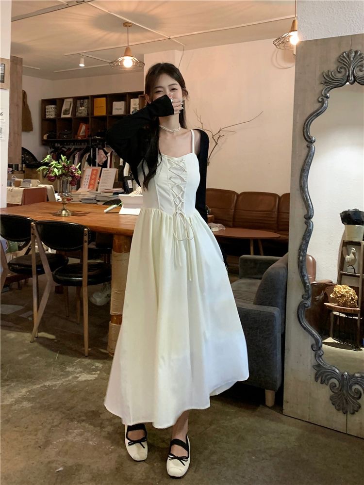 H3018 Summer design waist A-line skirt niche long skirt