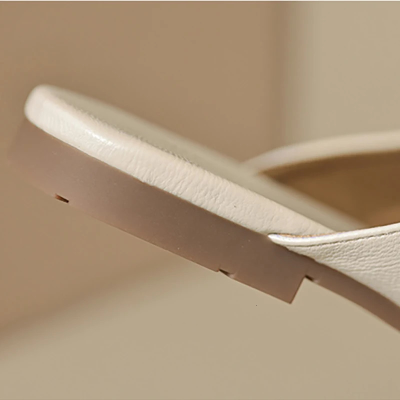 summer womens outerwear slippers Korean style Trendy shallow mouth mary jane shoes mules Ladies casual flats 250528