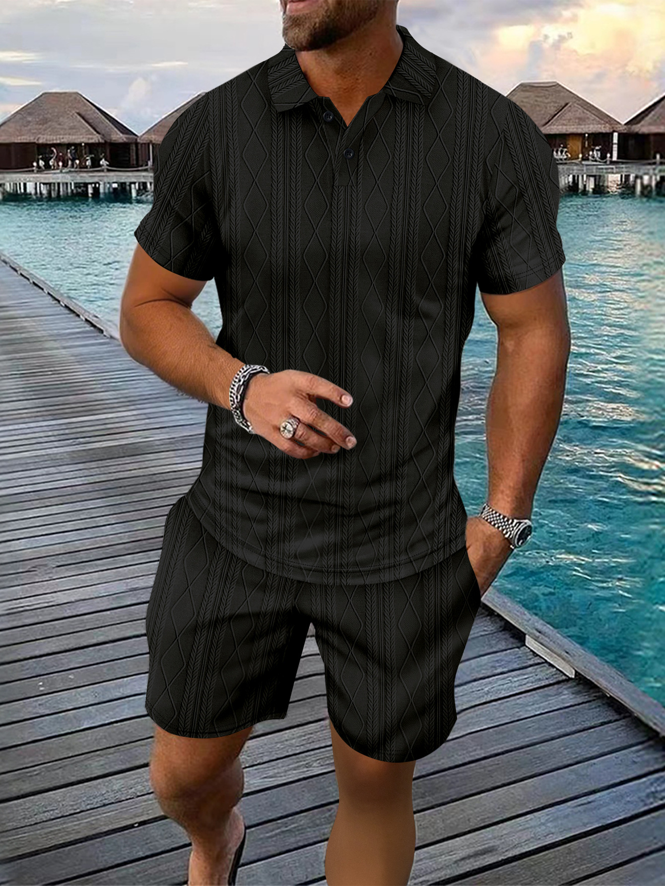 tracksuit 2 Piece Sets mens Outfits Spring Fashion Short Pullover and Shorts Knitted Designer men Clothing sportswear tracksuits two pieces set