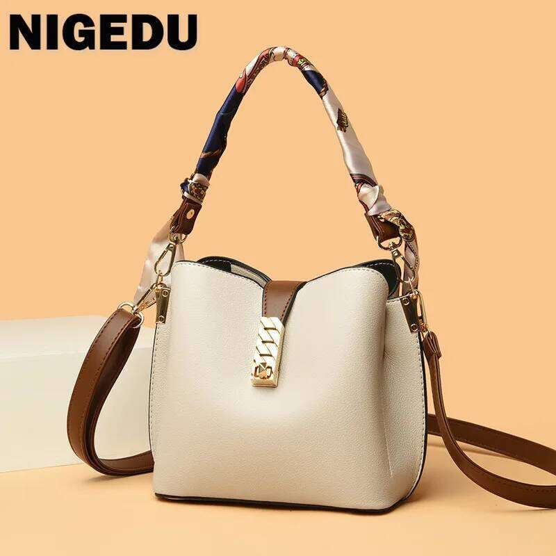 PU Leather Women Handbag And Purses Female Bucket Shoulder Small 2024 New Brand Ladies Crossbody Bags Bolsa Feminina Totes