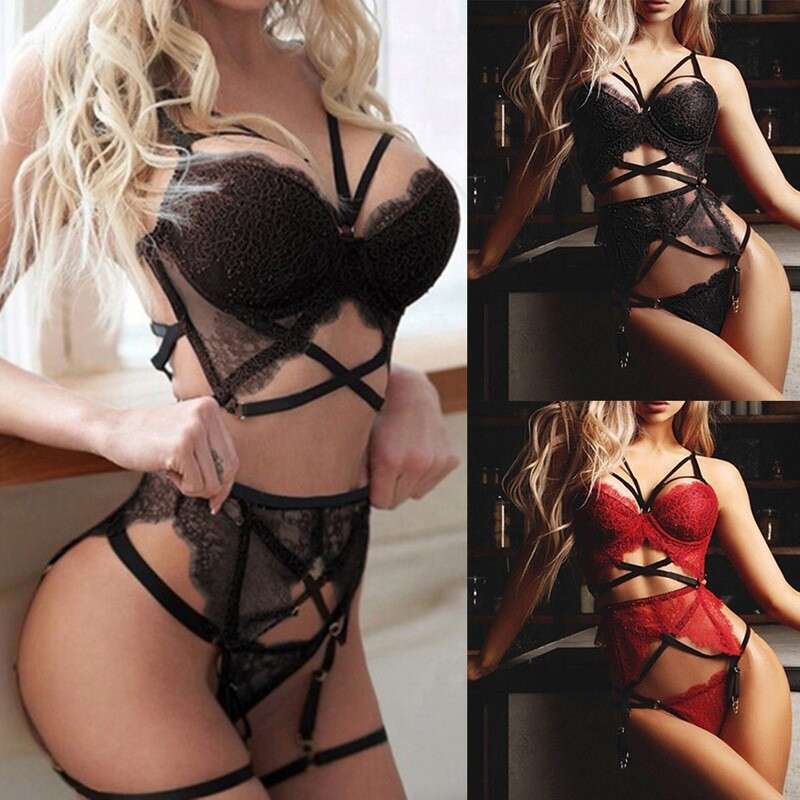 Spell Lingerie Porn Suits Plus Size Sexy Women S Lace Binding Temptation Passion Three Point One Piece Lingerie Set Sexy Lingerie