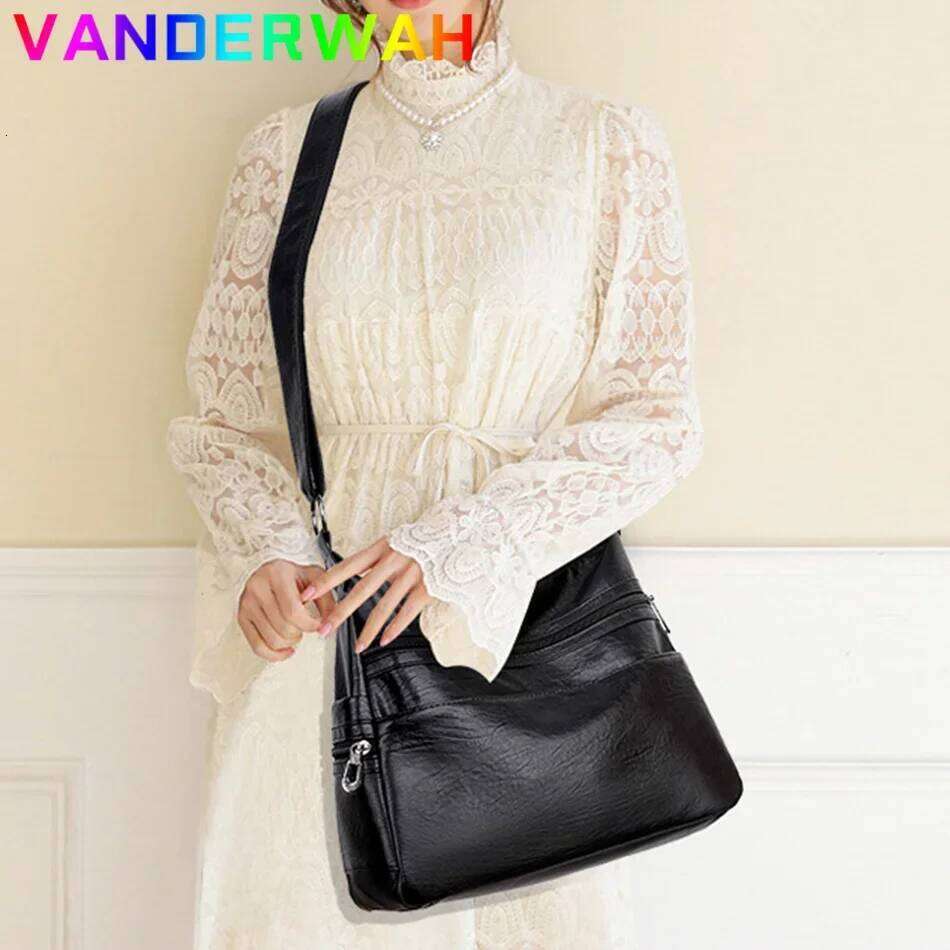 3 Layers Zippers Handbag High Quality Big Shoulder Crossbody Designer Messenger Sac Small Casual Tote Bags