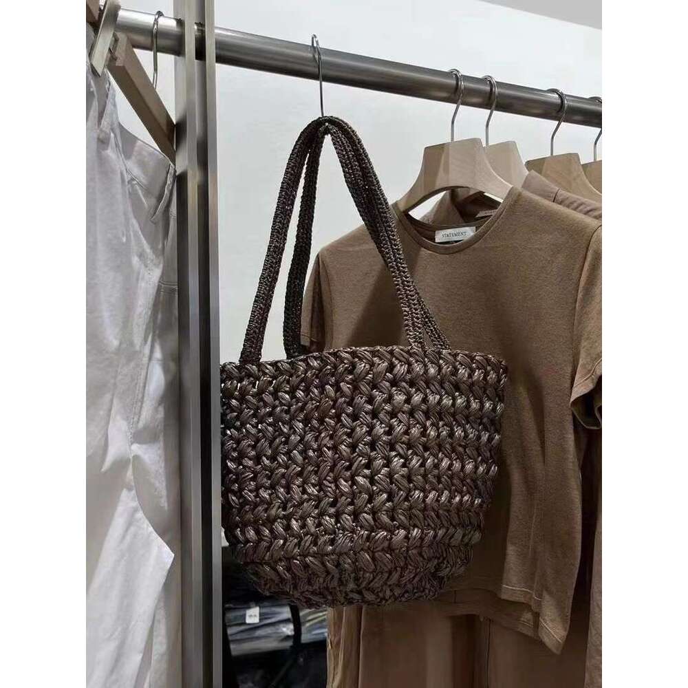 Straw Beach Tote Summer New Fashion Trendy Versatile Raffia Handwoven Design Shoulder Tote Bag Trend Crossbody Bag