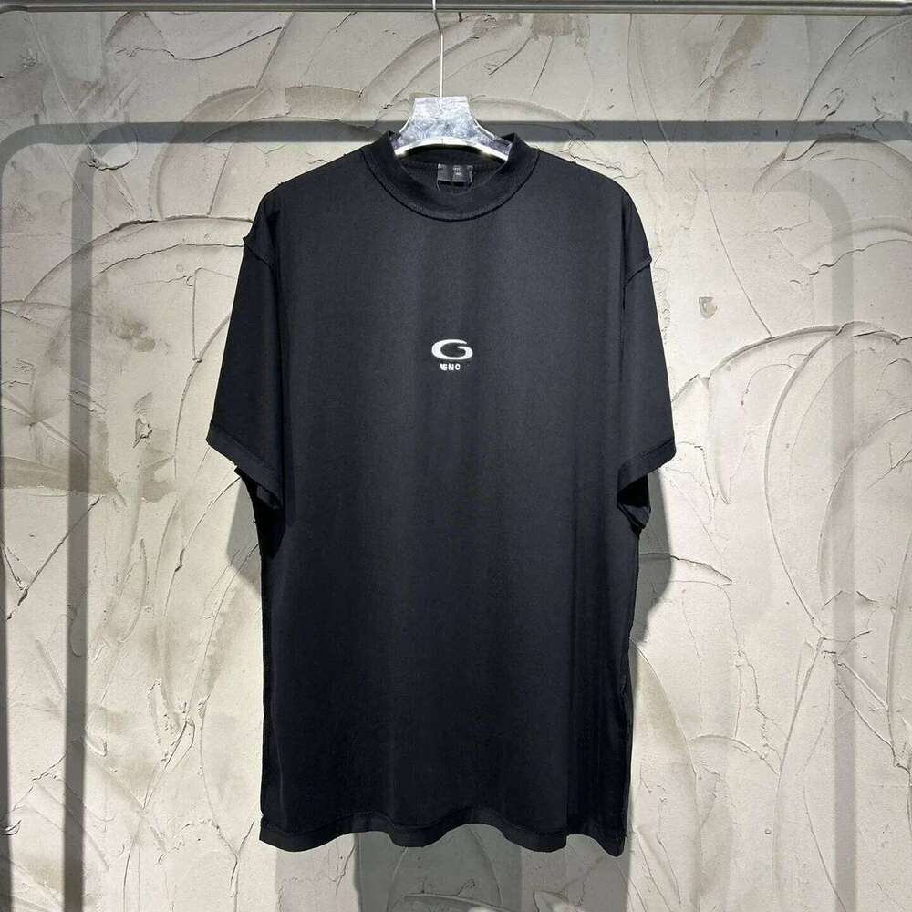 Paris B Home Summer New Washed Letter Print Crew Neck Short Sleeve Men's T-Shirt Breathable Casual Top For All Seasons