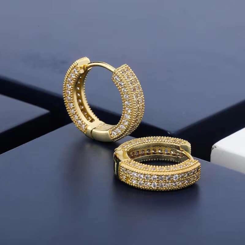Custom Hip Hop Earring 925 Sterling Silver Gold Plated Earrings Mens Womens GRA Diamond Moissanite Jewelry