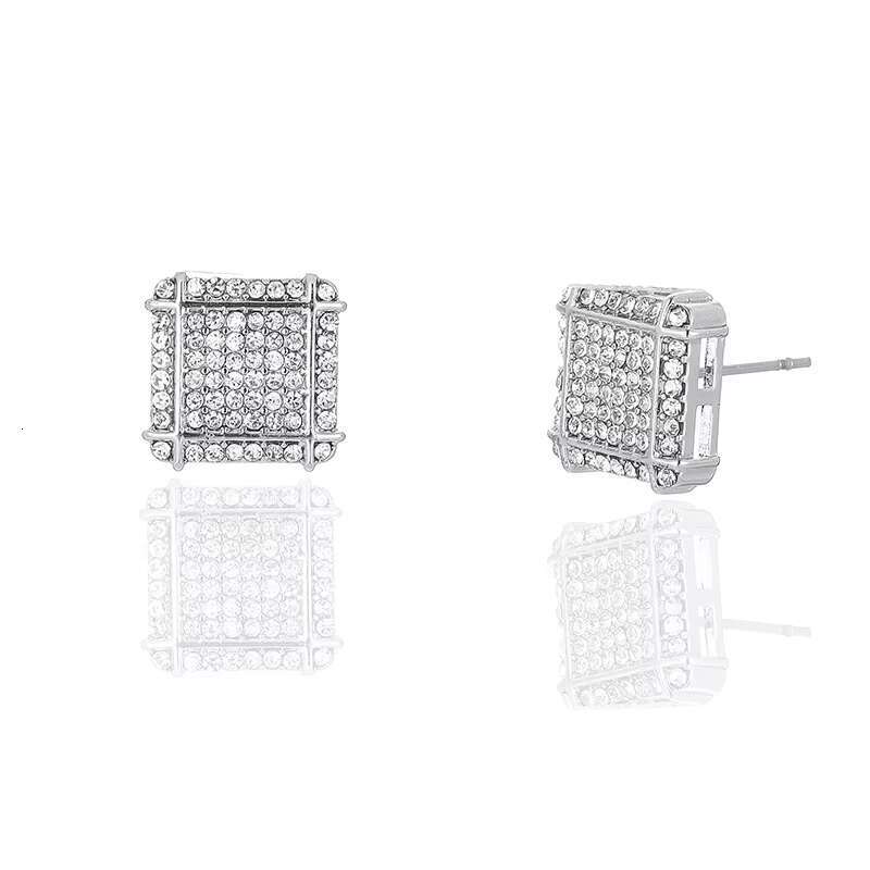 2024 Top Sales High Quality Mens Hip Hop Bling Fashion Jewelry Earrings Iced Out Pave Setting Silver with Moissanite Stone
