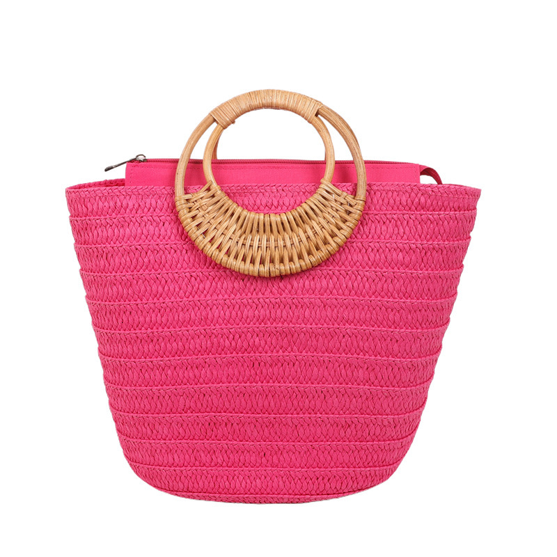 Free Shipping Designers New Tote Bag Fresh Hand Woven Handbag Womens Rattan Woven Crescent Bag Grass Woven Handbag