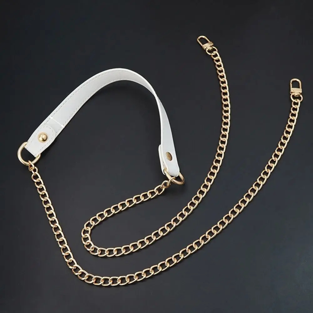 120cm Replacement Shoulder Strap Crossbody Bag Belt Fashion PU Leather Handle with Metal Chains Bag Replacement Accessories 250530