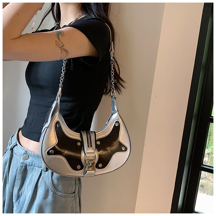 designer Trendy Cool Design Bag for Women 2025 Summer New Birthday Gift Niche High-end Underarm Shoulder Bag Crescent Bag