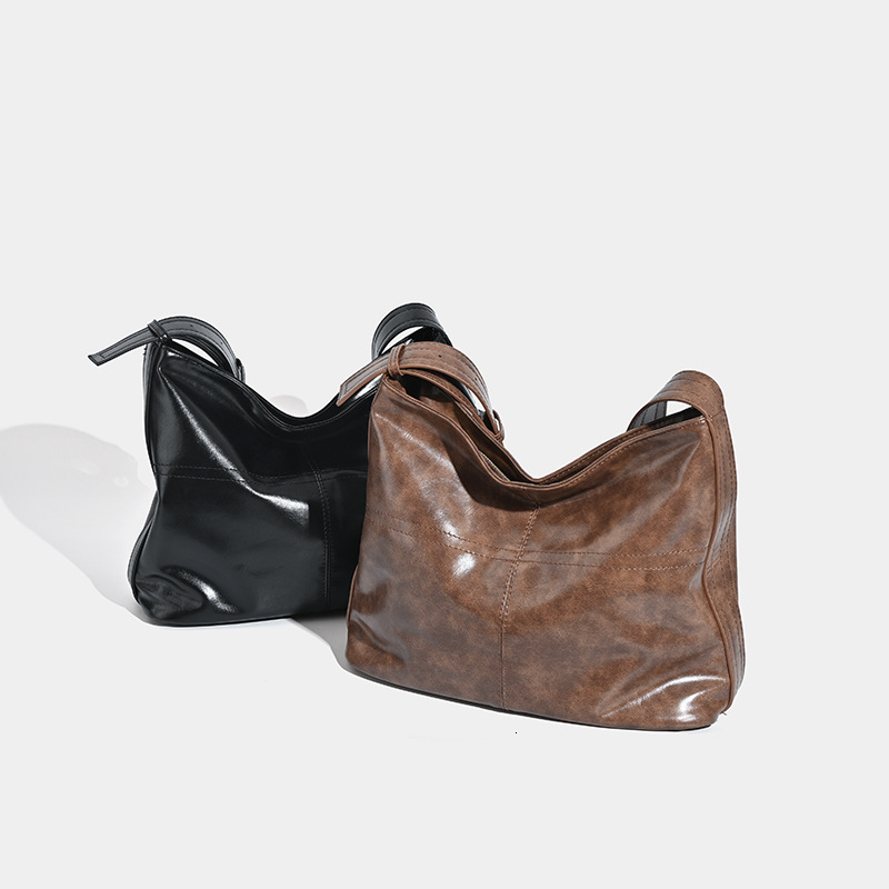 designer Autumn Winter New 2025 Large Capacity Melard Retro Trendy Commuter Tote Bag Korean Style Shoulder Crossbody Bag