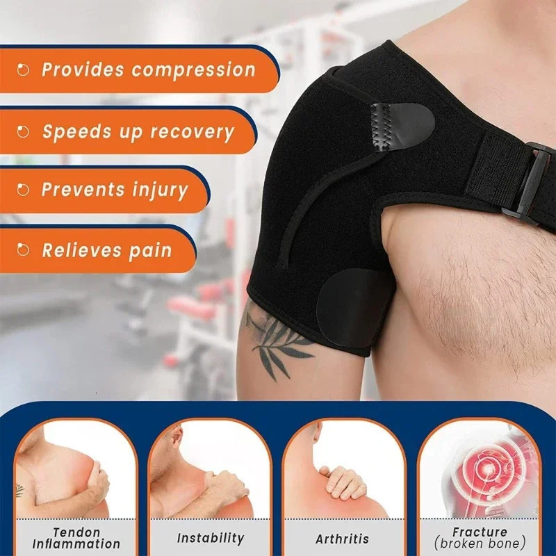 Adjustable Breathable Shoulder Support Brace Pad Sports Care Single Back Belt Band Strap Wrap Men Women Protective 250530