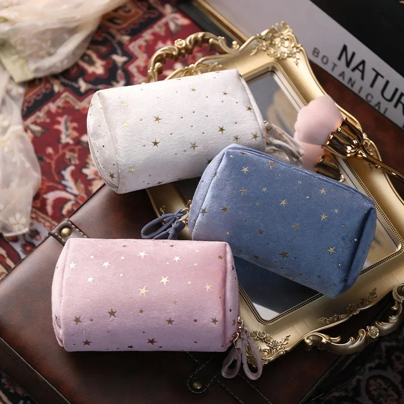 Velvet Makeup Bag Organizer Soft Lipstick Storage Bag Women Toiletry Beauty Make Up Case Pouch Portable Cosmetic Bag 250530