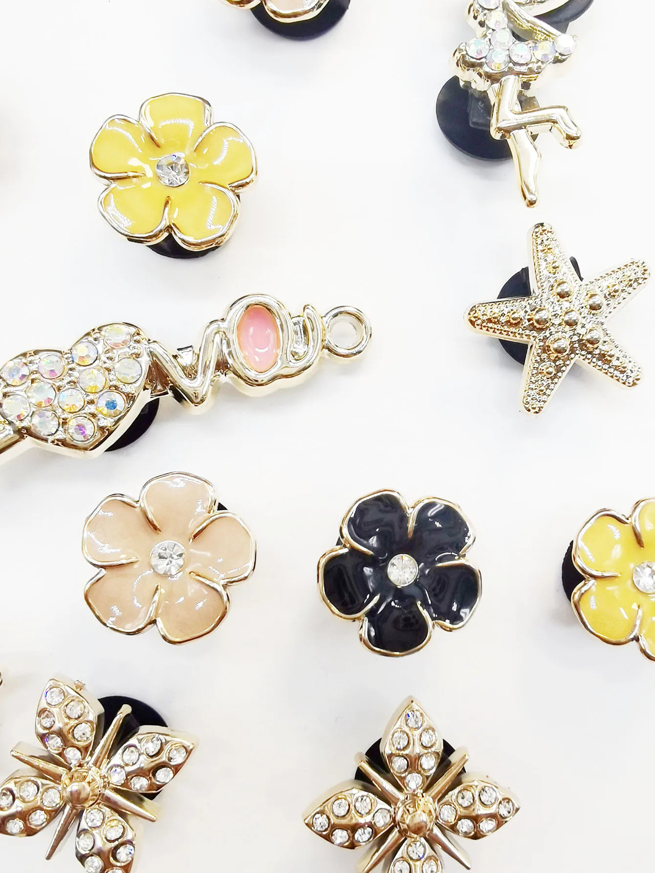 18PCS ABS Resin Butterfly Shoe Charms Decorations Love Fairy Star Shoes DIY Accessories Multi Color Flower Clips 250528