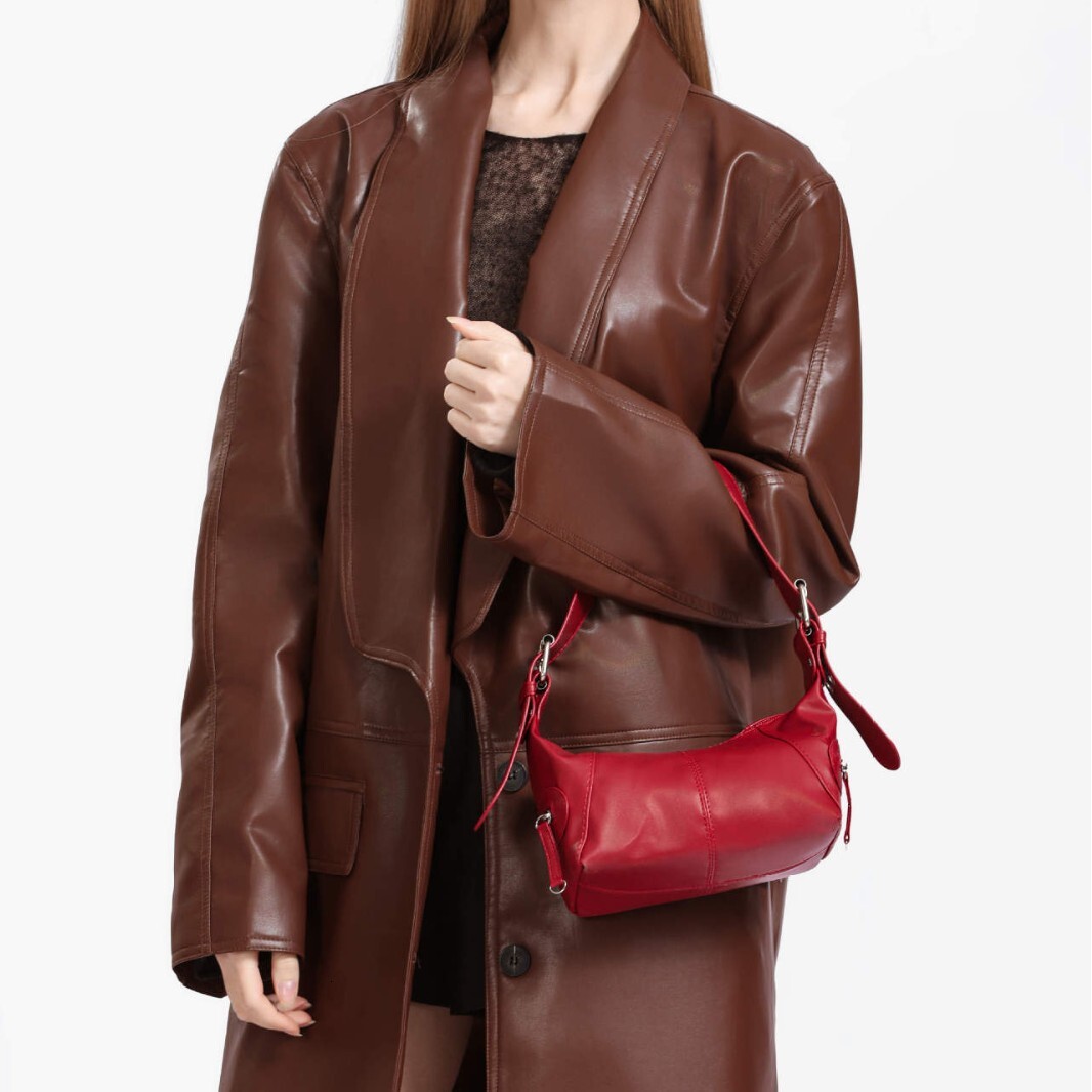 designer New Women's Bag Cool Girl Niche Design Fashion Leather Zipper Shoulder Handbag Underarm Retro Small Bag for Women