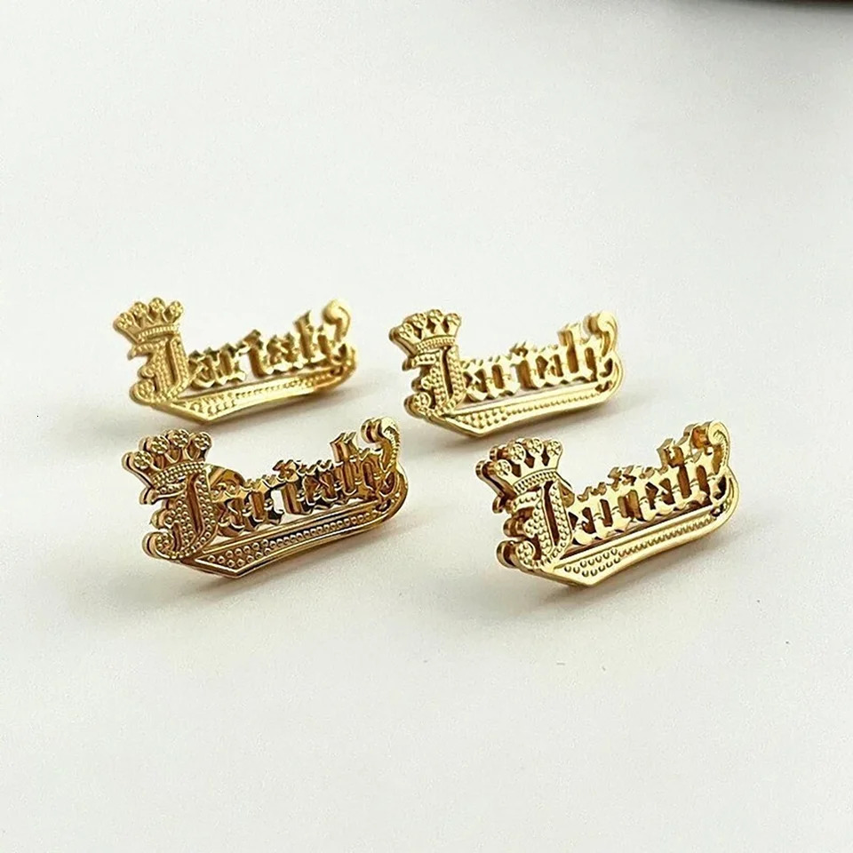 DHQH Customized Name Stainless Steel Earrings 3D Nameplate Earrings Gold Plated Personalized Earrings Commemorative Gift for Her 250529