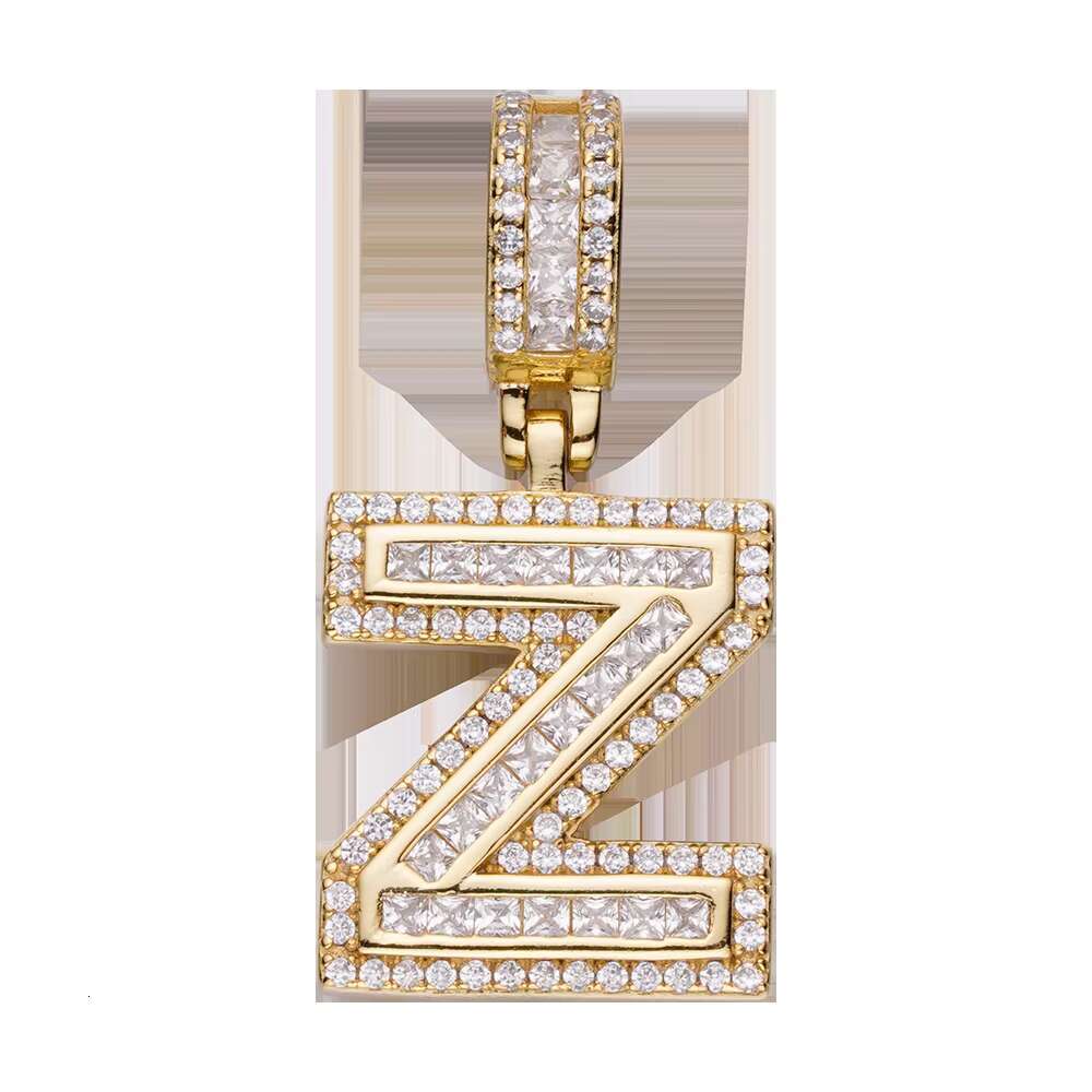 Wholesale Fine Jewelry Charm Iec Out VVS Moissanite Diamond Gold Plated 925 Sterling Silver Z Letter Pendant for Men