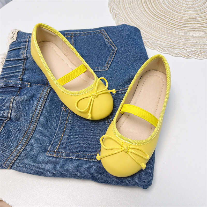 Girls' Leather Korean Children's 2025 Summer Stylish Sweet Baby Soft Sole Ballet Kids Silver Single Shoes