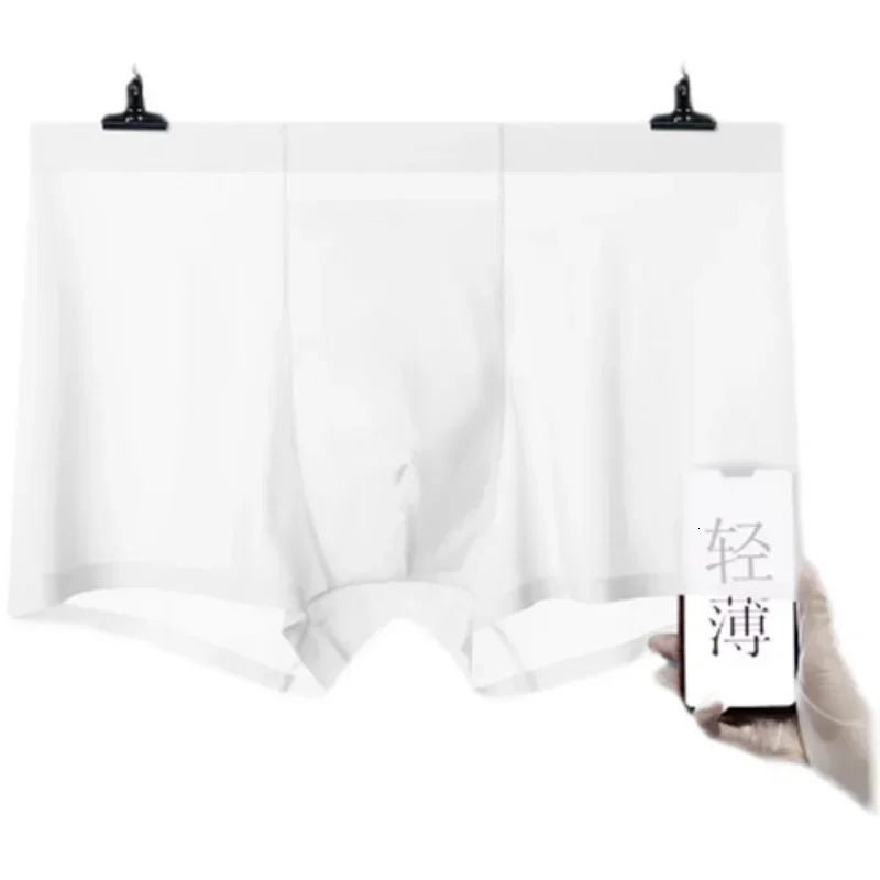 3PCS High Quality Mens Ice Silk Underwear Summer Thin Breathable Seamless Panties Sexy Male Underpants Plus Size 250526
