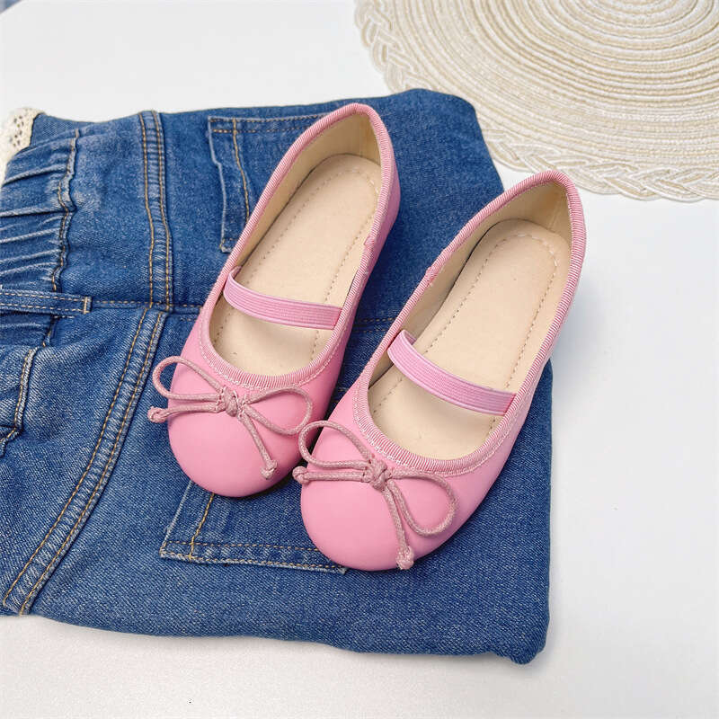 Girls' Leather Korean Children's 2025 Summer Stylish Sweet Baby Soft Sole Ballet Kids Silver Single Shoes