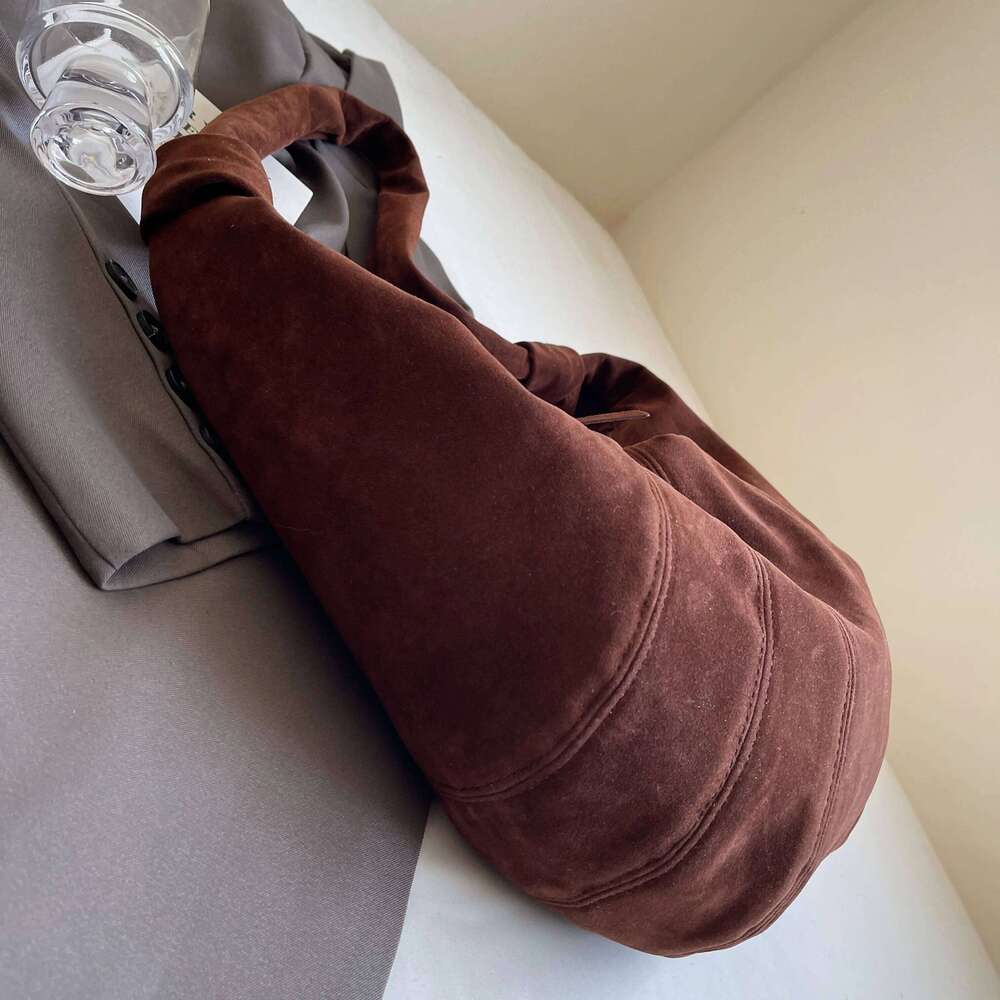 High Quality Faux Suede Hobo Women Large Retro Shoulder Bags 2024 In Winter Designer Cross Body Bag Lazy Style Shopper Tote