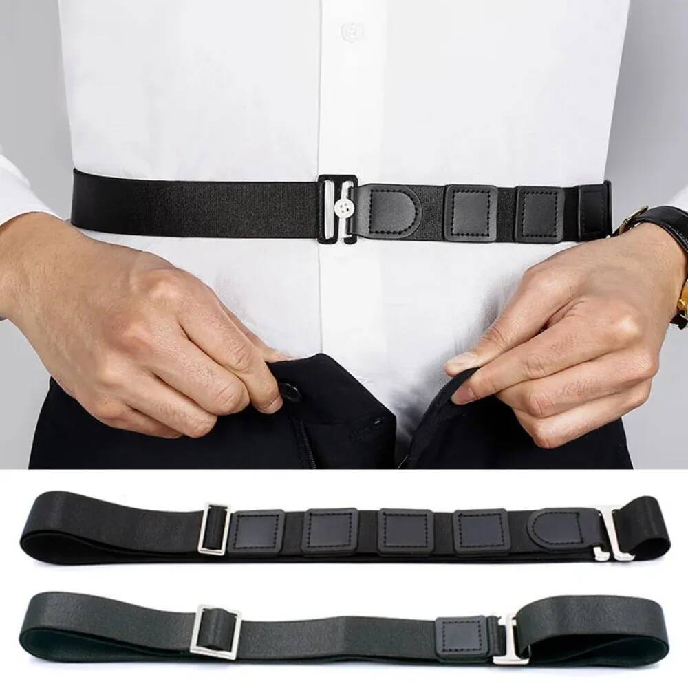 Stay Lock Belt for Men Women Keep Tucked In Adjustable Elastic Non-slip Wrinkle-Proof Shirt Holder Strap