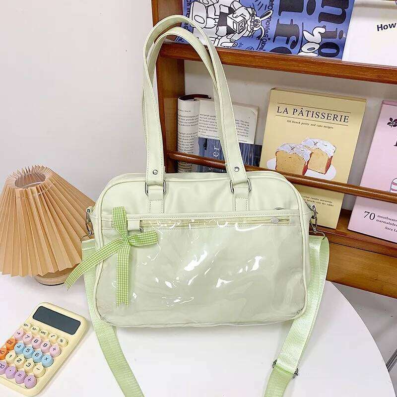 New Design Fashion Large PU Leather Ladies Tote Shoulder Lolita Handbag Female Ita Kawaii Pin Itabag Painful Shopper Bag