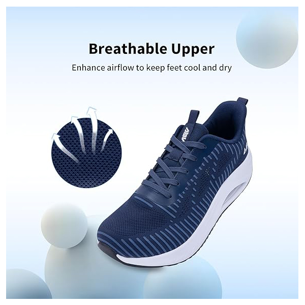 AOV Designer Shoes Men's Wide Toe Box Walking Shoes with Arch Support Orthotic Tennis Sneakers for Plantar Fasciitis Bunions Flat Feet