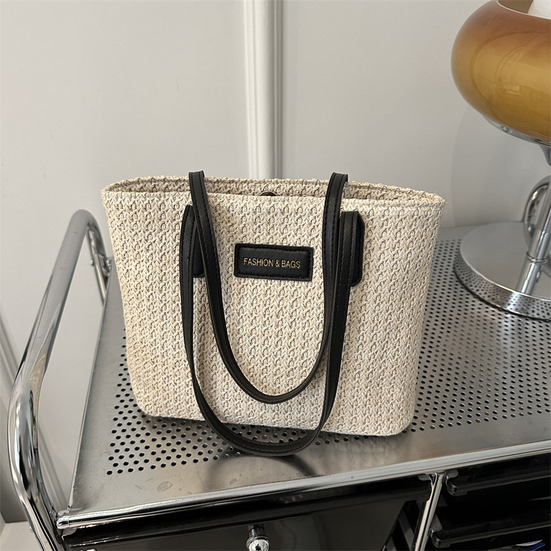 Free Shipping Designer Bag 2025 New Simple Fashion Straw Letter Womens Shoulder Tote Bag
