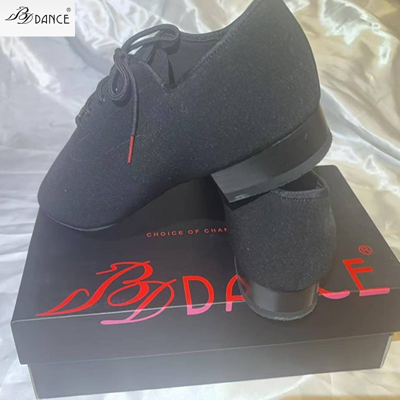 317 Oxford Cloth Latin Dance Shoes for Men Adult National Standard Lombard Tea Dance Shoes Two Point Dance Hall SALSA Authentic Odor proof Anti slip B