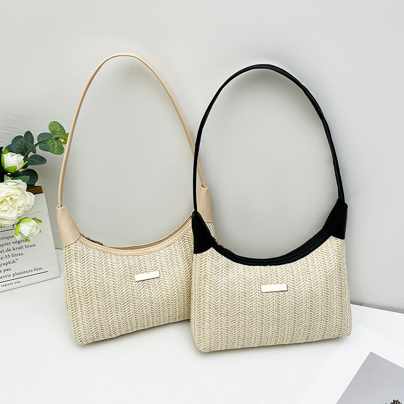 designer Trendy and Popular Small Niche Straw Woven Bag for Women 2025 New Summer Versatile Crossbody Bag Outdoor Small Handbag