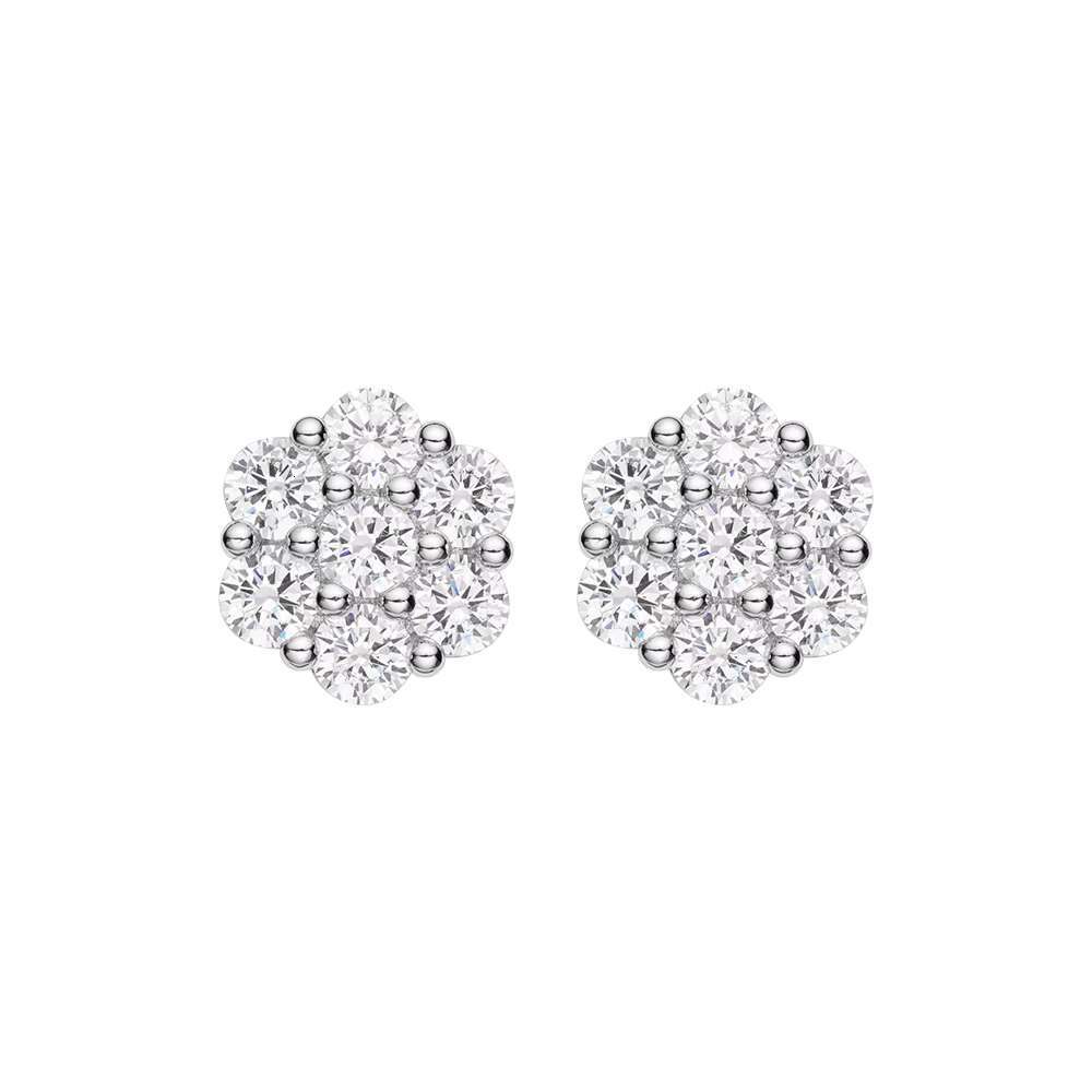 925 Silver Moissanite Hip Hop Style High Quality Gold Plated Round Classic Vintage Fashion Jewelry Stud Earrings