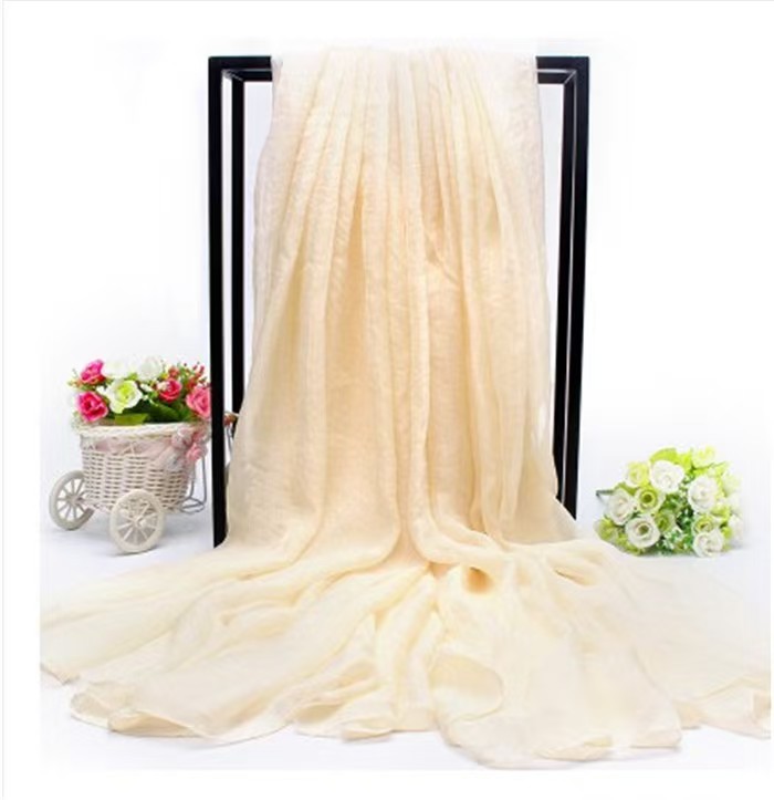 T856 oversized silk scarf solid color silk scarf beach towel long spring and autumn women's chiffon scarf