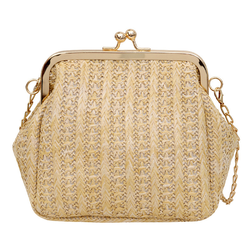 Free Shipping Designer Chain Handbag Versatile Crossbody Woven Bag Womens Clip Mouth Shell Bag New Korean Version Fashion