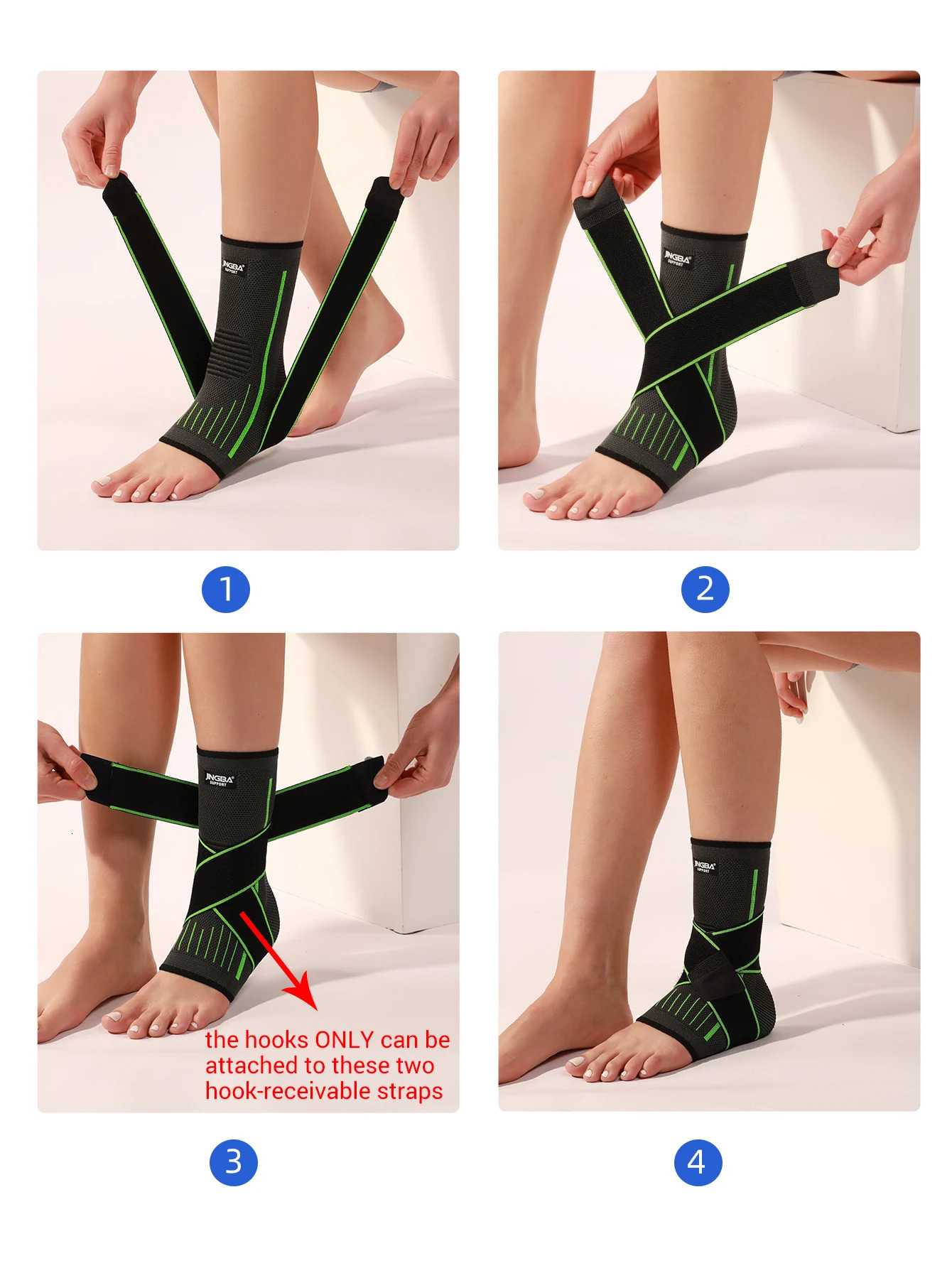 1 Pc Ankle Brace Compression Sleeve with Adjustable Straps Arch Support Foot Stabilizer 250530