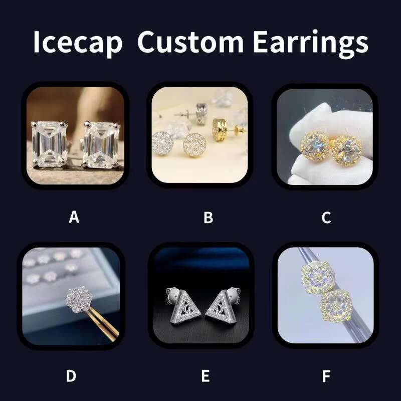 Wholesale Price Luxury Screw Back VVS Moissanite Earring GRA Hip Hop S925 Silver 18K Gold Plated Diamond Stud Earrings