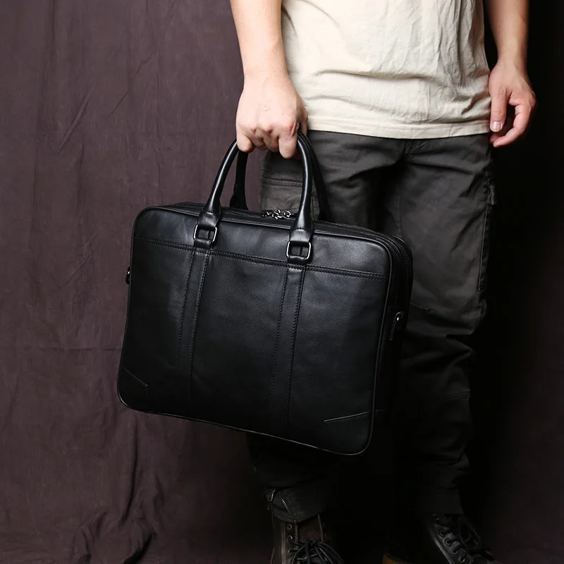 Retro Leather Handbag mens Horizontal Large-capacity Messenger Briefcase First Layer Cowhide Business Computer Bag 250526
