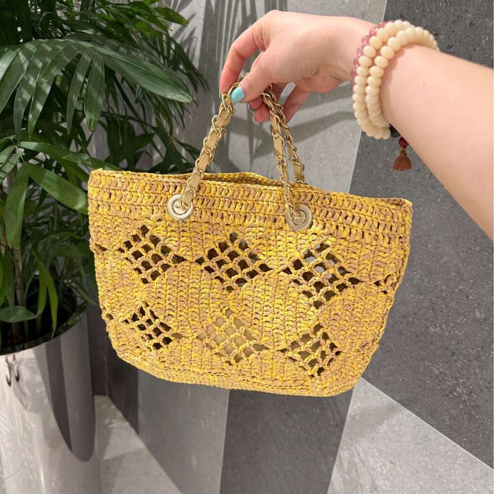 Straw Beach Tote Handheld Woven Hollow Pure Handmade Crochet Raffia Women S Bag With Sheepskin Small Card Holder Crossbody Bag