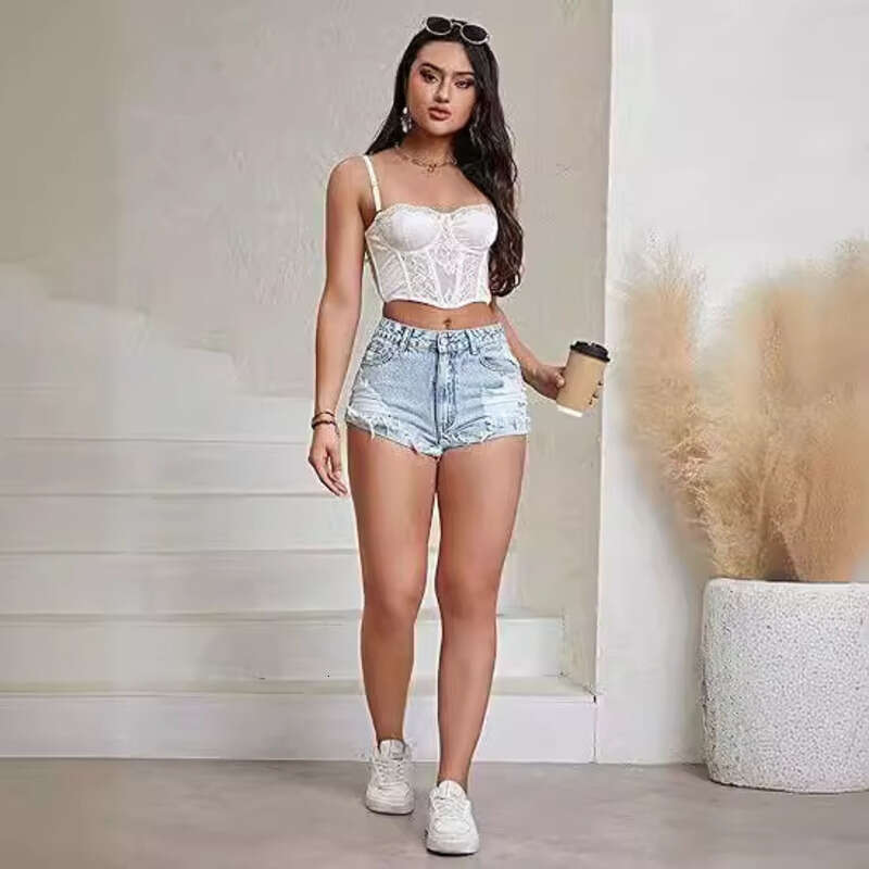 Denim Shorts Jeans Short Denim Shorts Jean Shorts Summer New Spring And Autumn Women S Short Pants Slim Straight Jeans Ripped Short Jeans Ripped Short