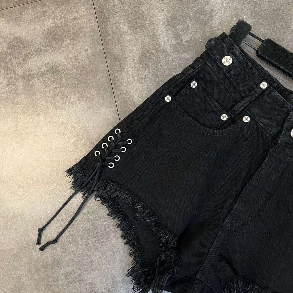 Denim Shorts Jeans Shorts Strap Frayed Cross Flower Pattern Sweet Cool Dark Style Denim Shorts For Women Summer Plus Size Fat Hot Pants Ripped Short J