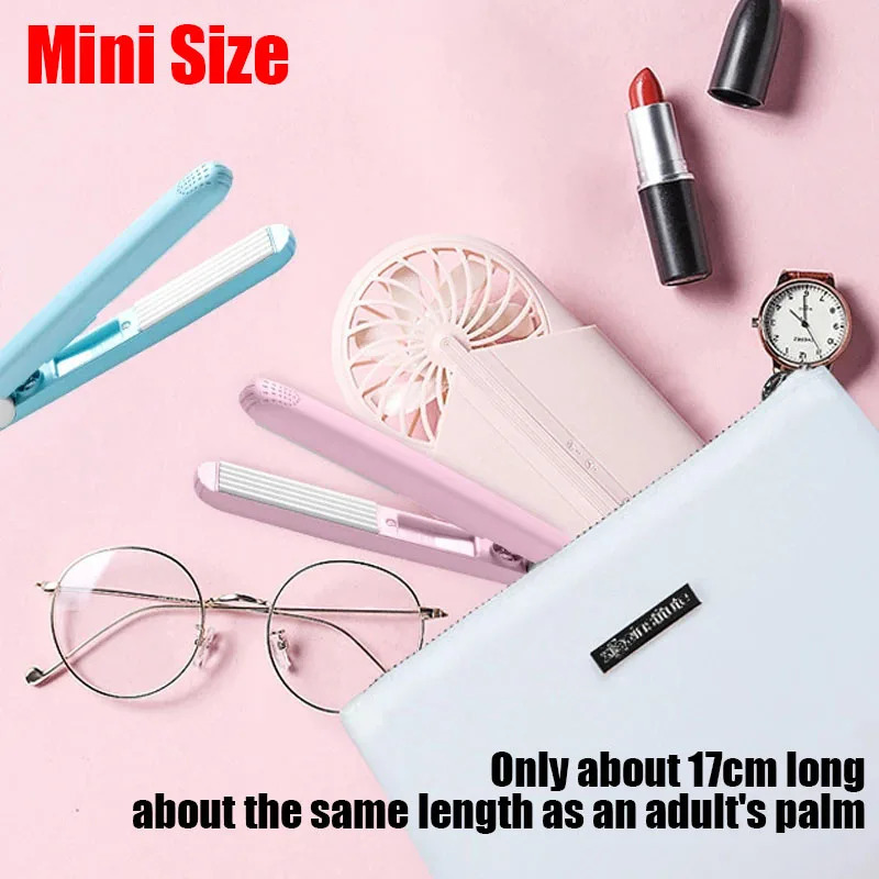 Mini Splint Flat Iron Hair Straightener Curling Wand Curly Ceramic Curler Straight Dual Purpose Hair Styling Tool WITH Hair Clip 250529