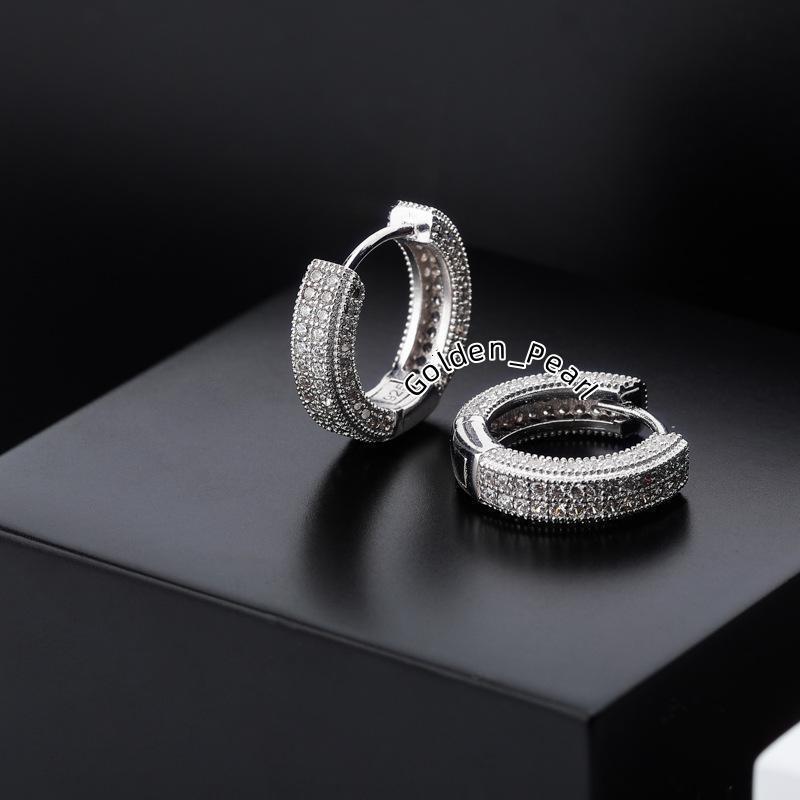 Custom Hip Hop Earring 925 Sterling Silver Gold Plated Earrings Mens Womens GRA Diamond Moissanite Jewelry