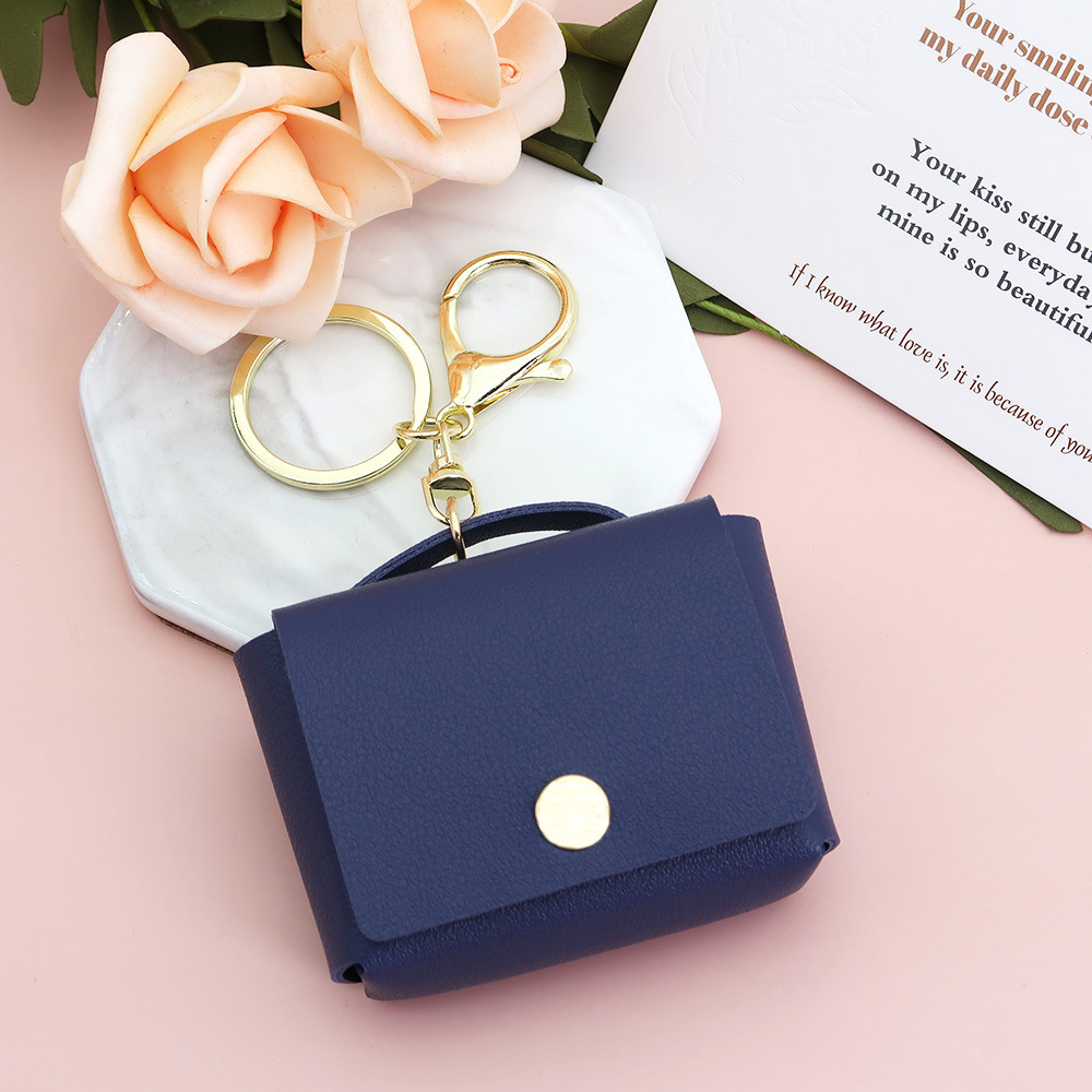 Creative headphone protective fashion case fashionable leather mini square bag coin storage bag keychain pendant fashion designer men s keybag