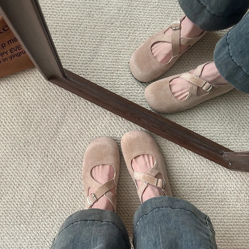 Spring Autumn Internal Increase Women Mary Jane Shoes Comfort Ladies Soft Sole Shallow Single Shoes 250528